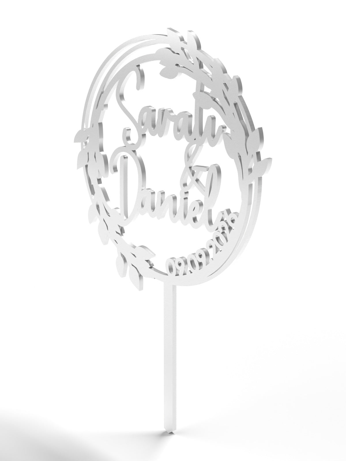 Hochzeit Cake Topper "Lorbeerkranz" Personalisiert - Happy Bumblebee