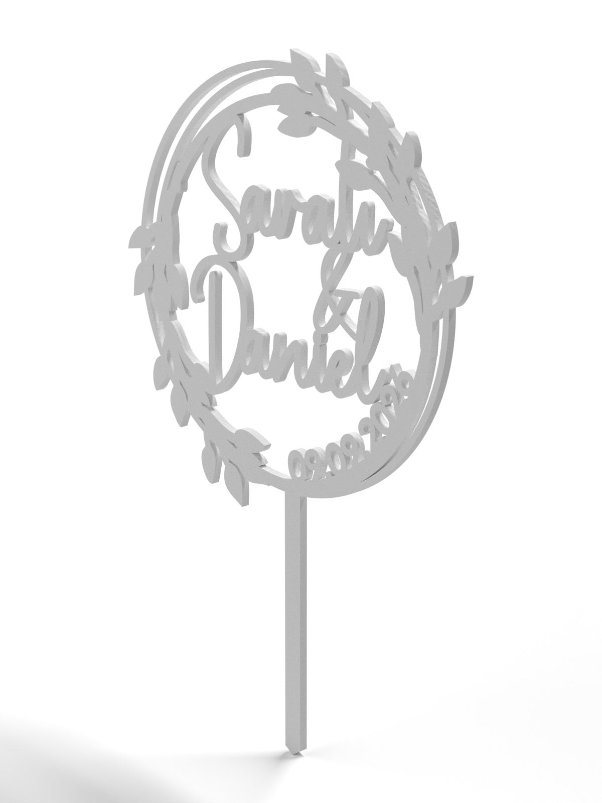 Hochzeit Cake Topper "Lorbeerkranz" Personalisiert - Happy Bumblebee