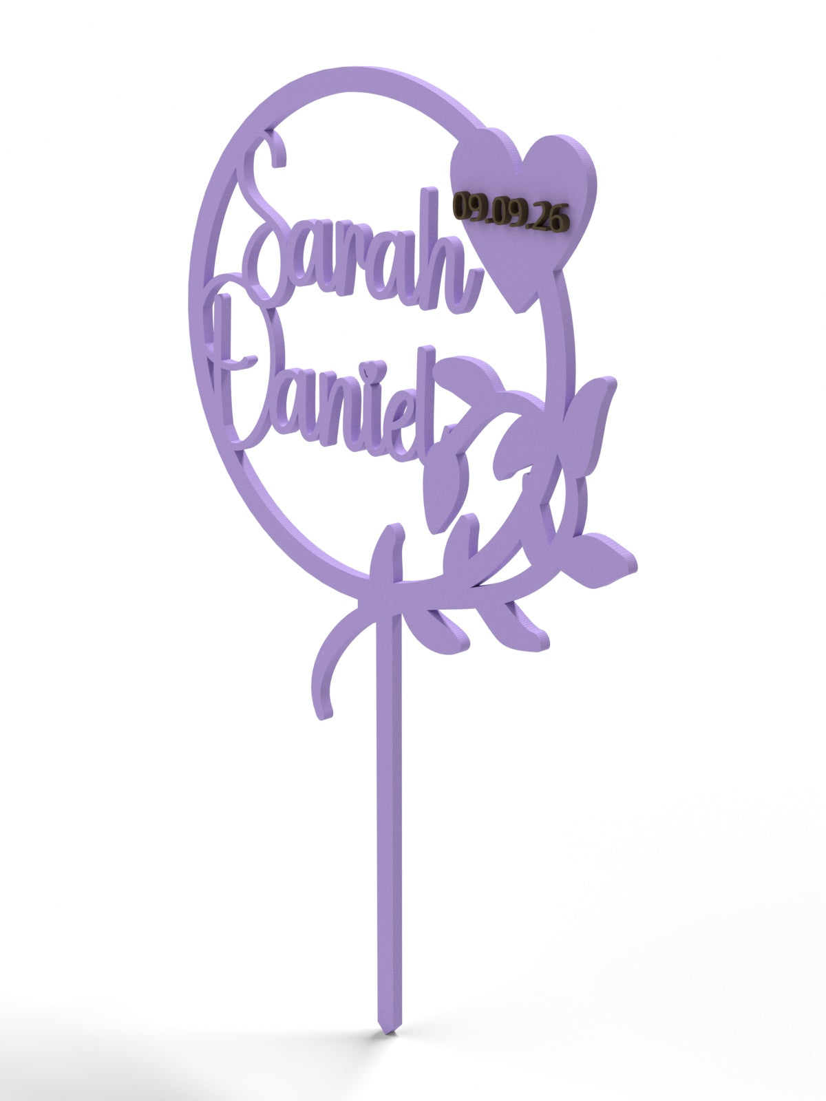 Hochzeit Cake Topper "Kranz mit Zweig" Personalisiert - Happy Bumblebee