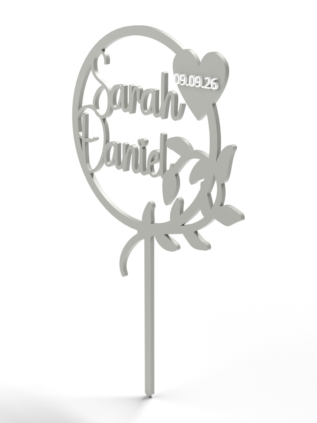 Hochzeit Cake Topper "Kranz mit Zweig" Personalisiert - Happy Bumblebee