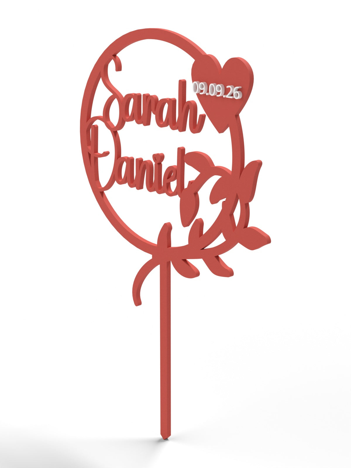 Hochzeit Cake Topper "Kranz mit Zweig" Personalisiert - Happy Bumblebee