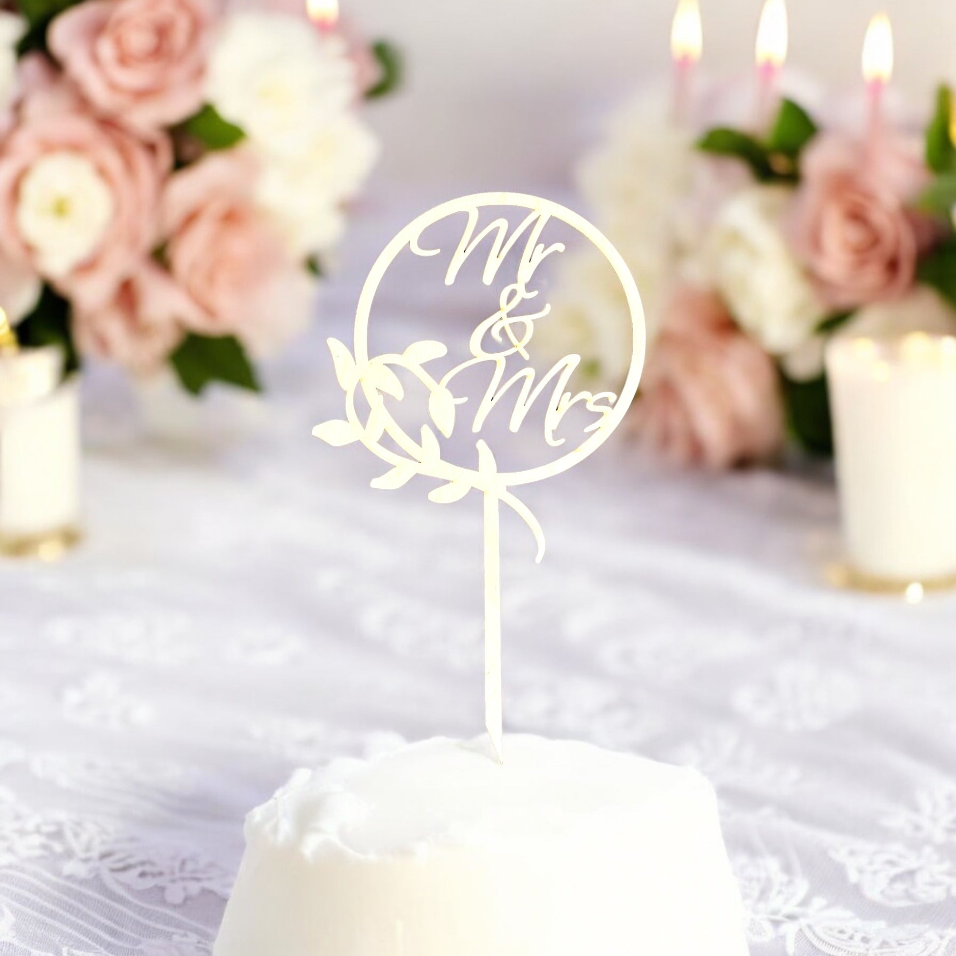 CAKE TOPPER - HOCHZEIT TORTENAUFSATZ - MR & MRS - Happy Bumblebee Store