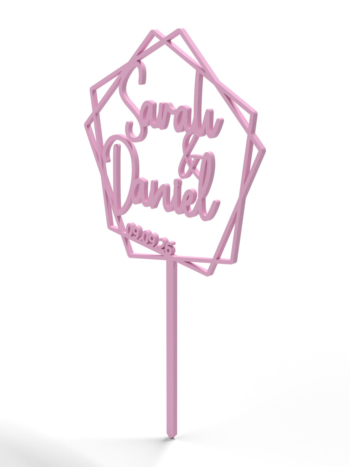 Hochzeit Cake Topper "Namen im Fünfeck" Personalisiert - Happy Bumblebee