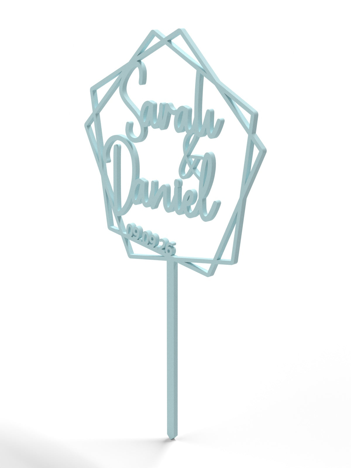 Hochzeit Cake Topper "Namen im Fünfeck" Personalisiert - Happy Bumblebee