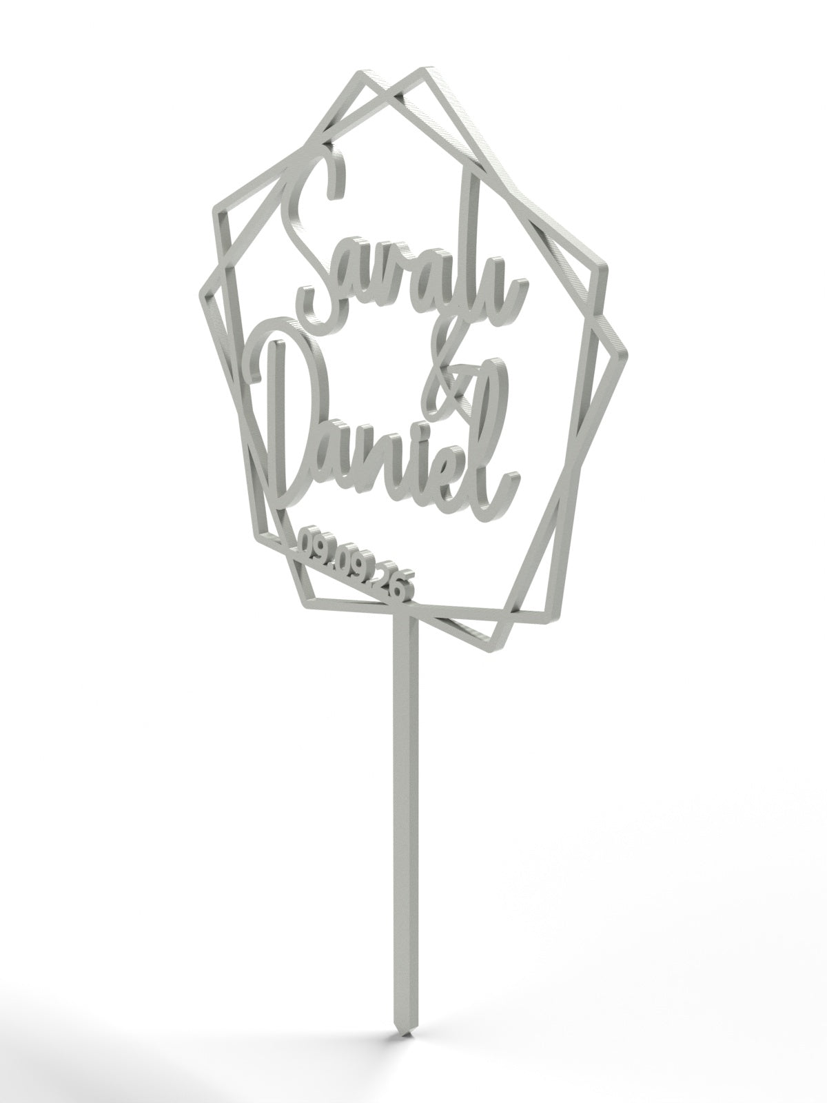 Hochzeit Cake Topper "Namen im Fünfeck" Personalisiert - Happy Bumblebee