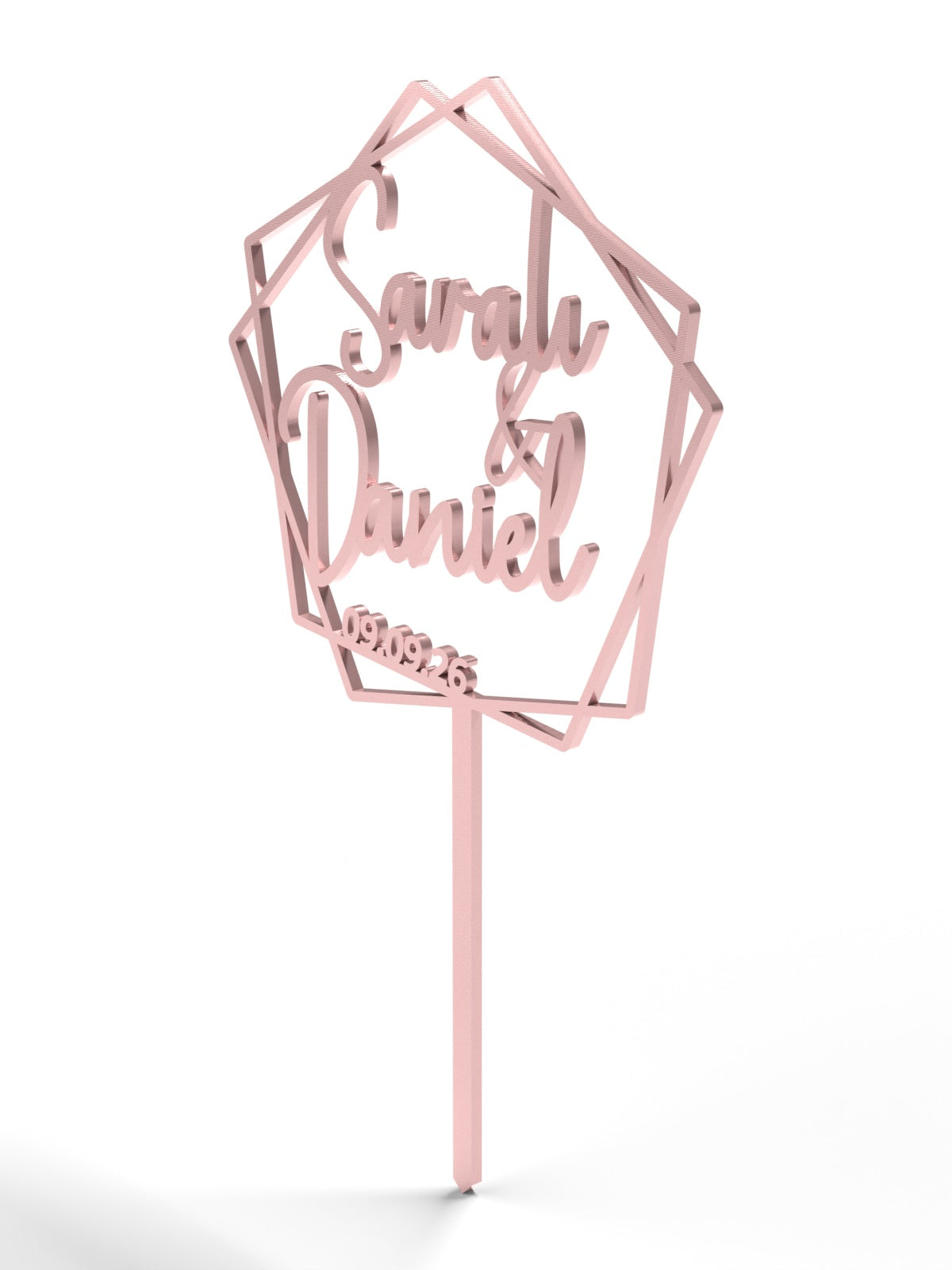Hochzeit Cake Topper "Namen im Fünfeck" Personalisiert - Happy Bumblebee