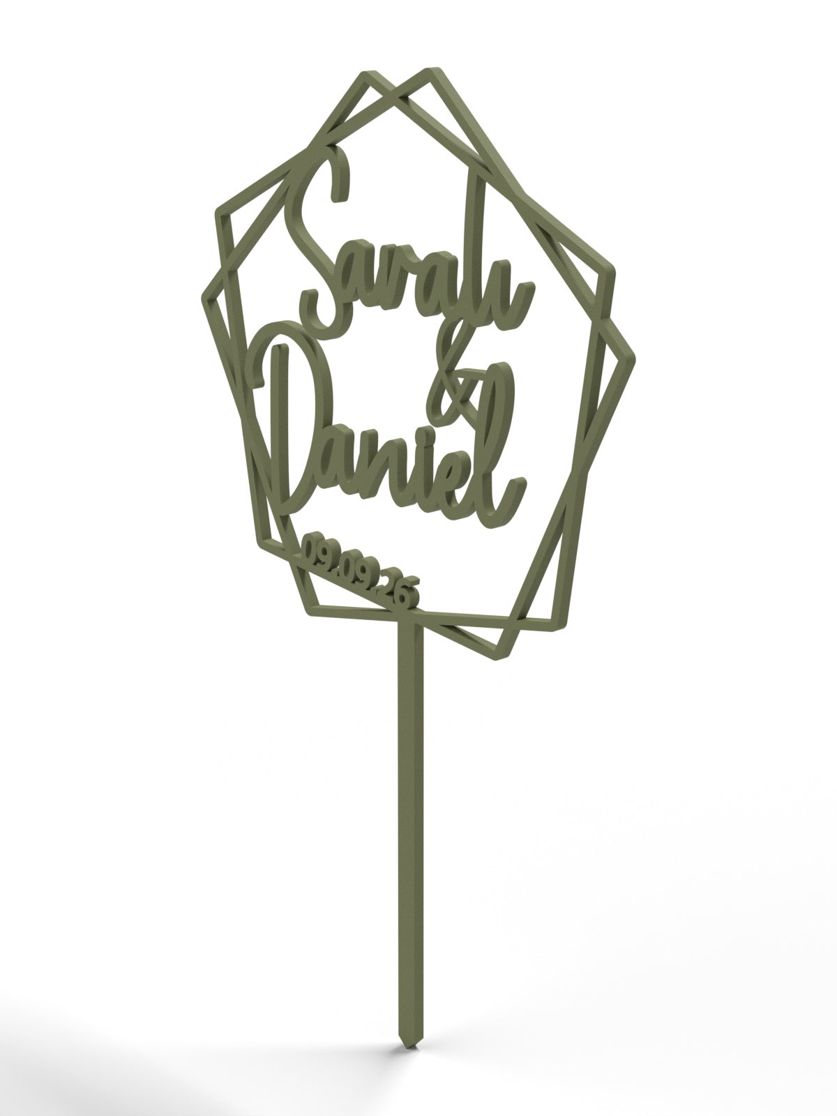 Hochzeit Cake Topper "Namen im Fünfeck" Personalisiert - Happy Bumblebee
