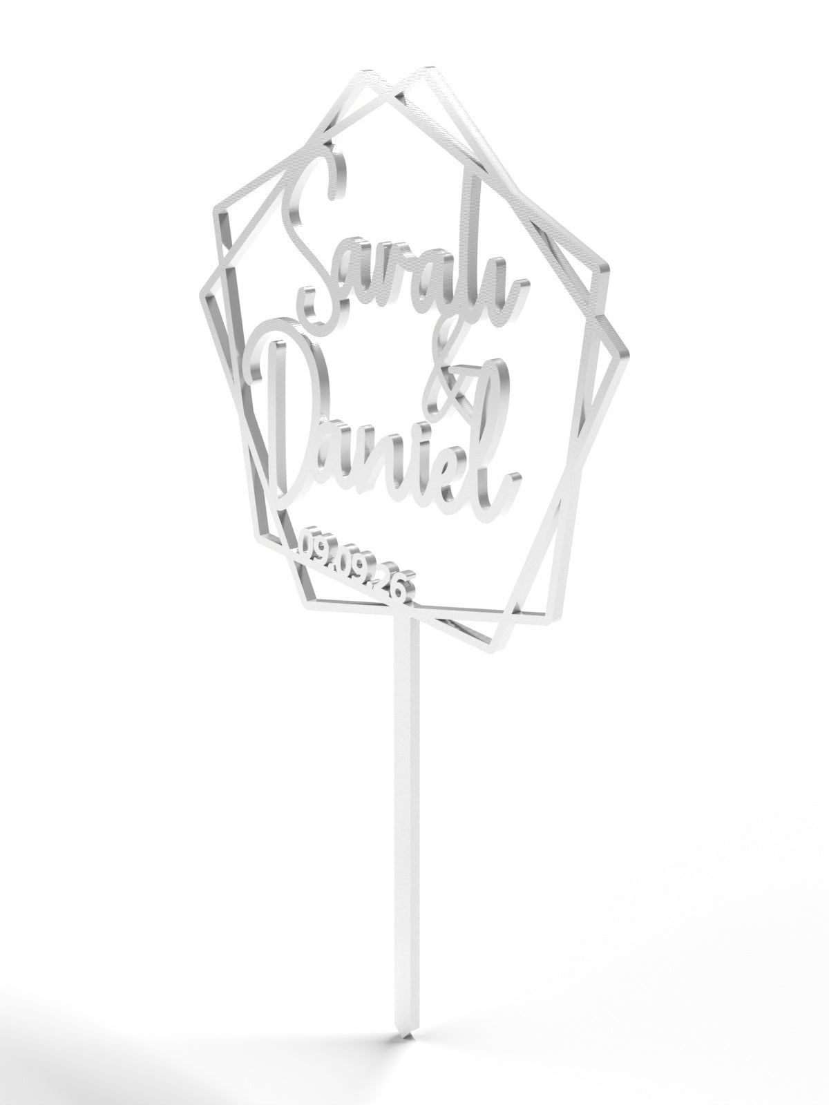 Hochzeit Cake Topper "Namen im Fünfeck" Personalisiert - Happy Bumblebee
