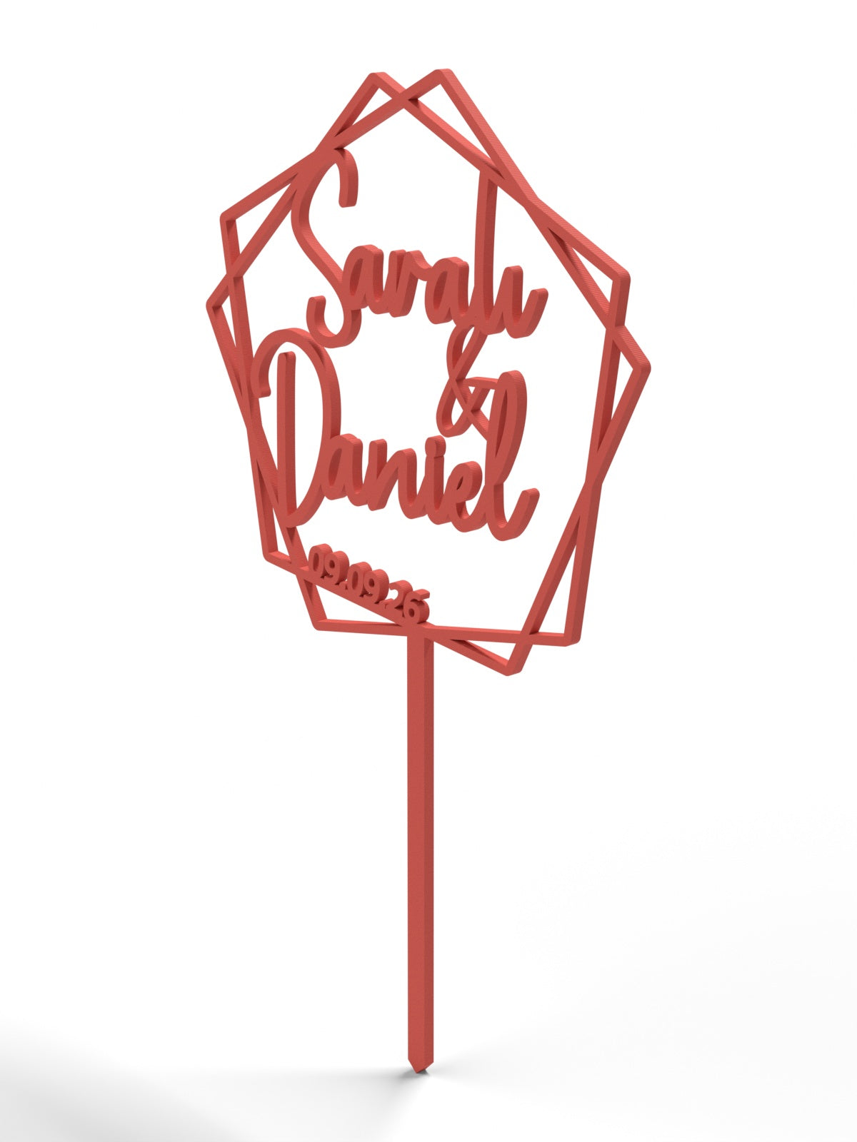 Hochzeit Cake Topper "Namen im Fünfeck" Personalisiert - Happy Bumblebee