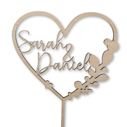 Cake Topper Hochzeit Personalisiert - (Herztopper Mit Namen)