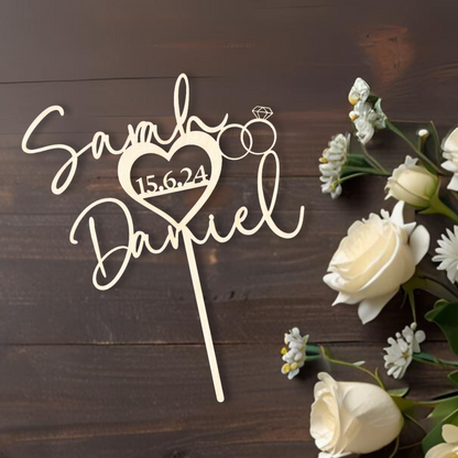 cake topper hochzeit personalisiert deko hochzeitstorte tortendeko tortenstecker