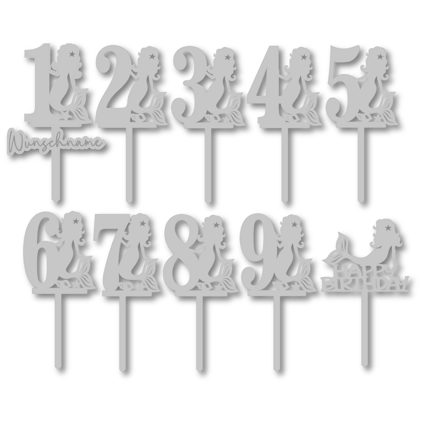 Geburtstag Cake Topper "Zahl mit Motiv" Personalisiert aus Holz - Happy Bumblebee