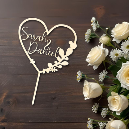 Cake Topper Hochzeit Personalisiert - (Herztopper Mit Namen)