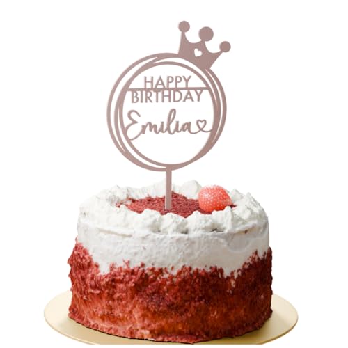 Geburtstag Cake Topper "Name+Herz" Personalisiert - Happy Bumblebee