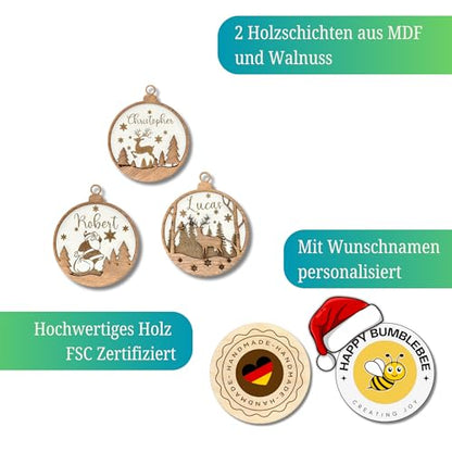 Personalisierter Weihnachtsbaum Anhänger - Verschiedene Varianten