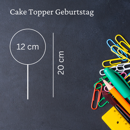 PERSONALISIERTER CAKE TOPPER GEBURTSTAG AUS HOLZ (NAME+HERZ) - Happy Bumblebee Store