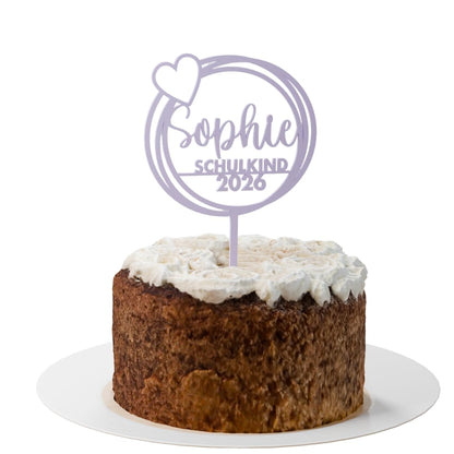 Einschulung Cake Topper "Herz" Personalisiert - Happy Bumblebee