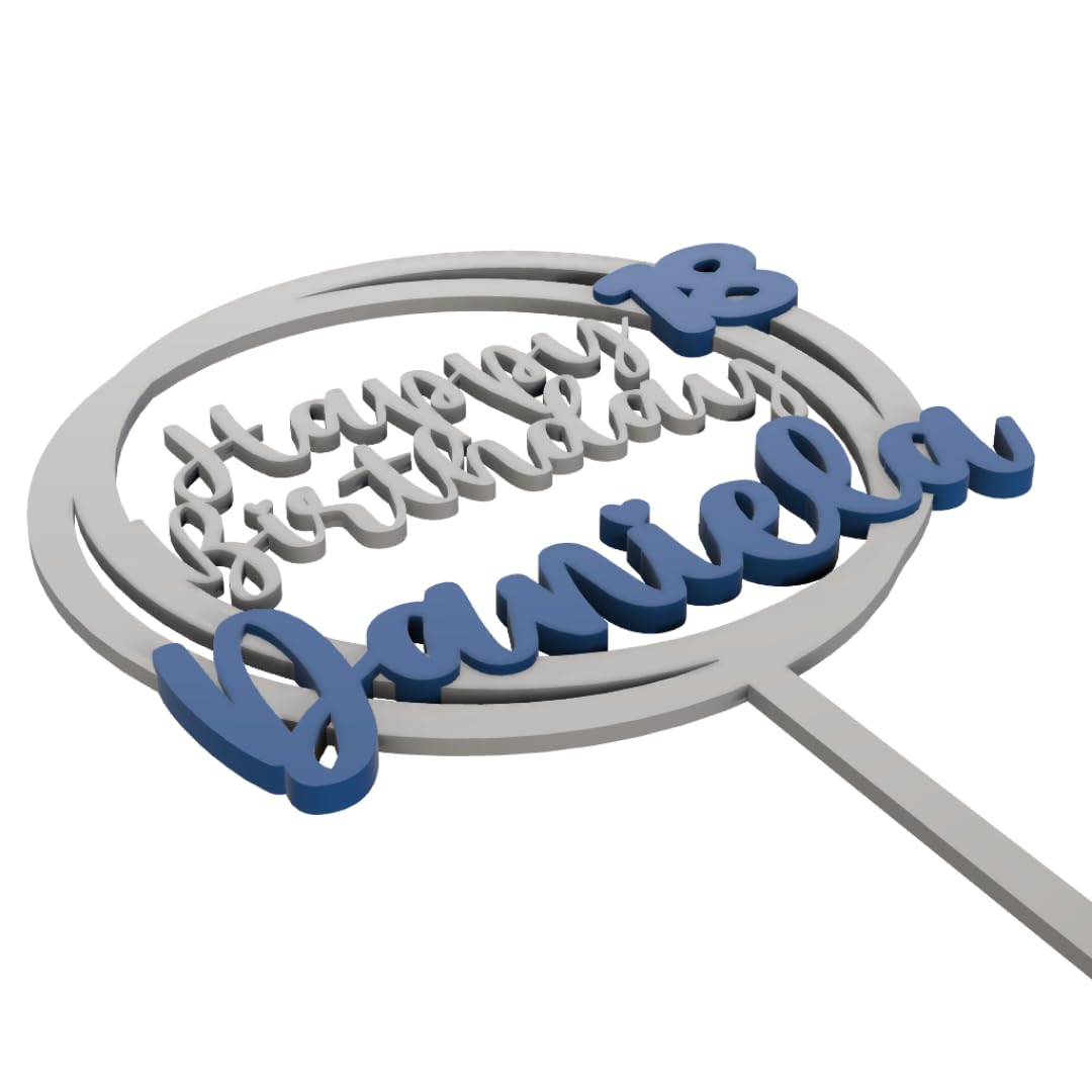 Cake Topper Geburtstag Personalisiert – Happy Birthday Kreis mit Name