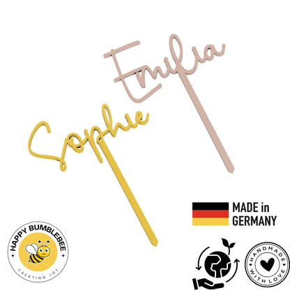 Geburtstag Cake Topper "Vorname" Personalisiert - Happy Bumblebee