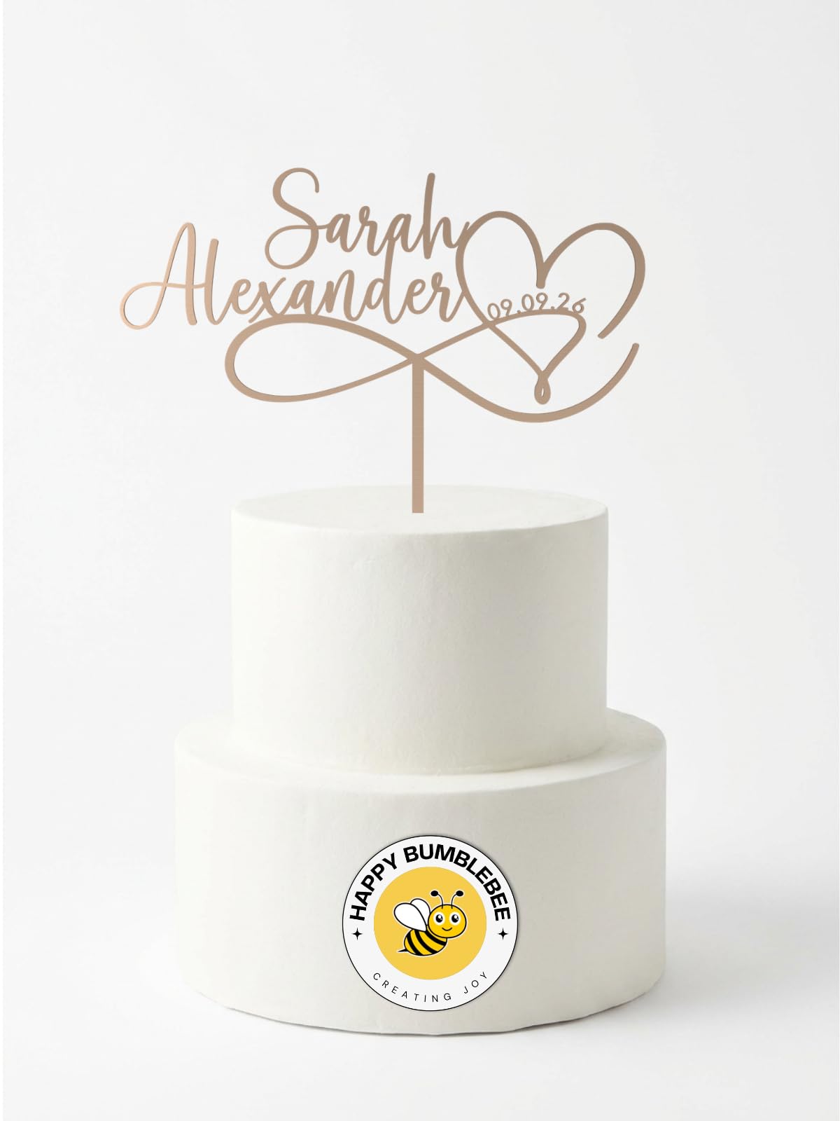 Cake Topper Hochzeit Herz Unendlich - Ansicht 4