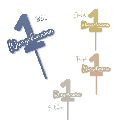 Geburtstag Cake Topper "Zahl mit Name" Personalisiert - Happy Bumblebee