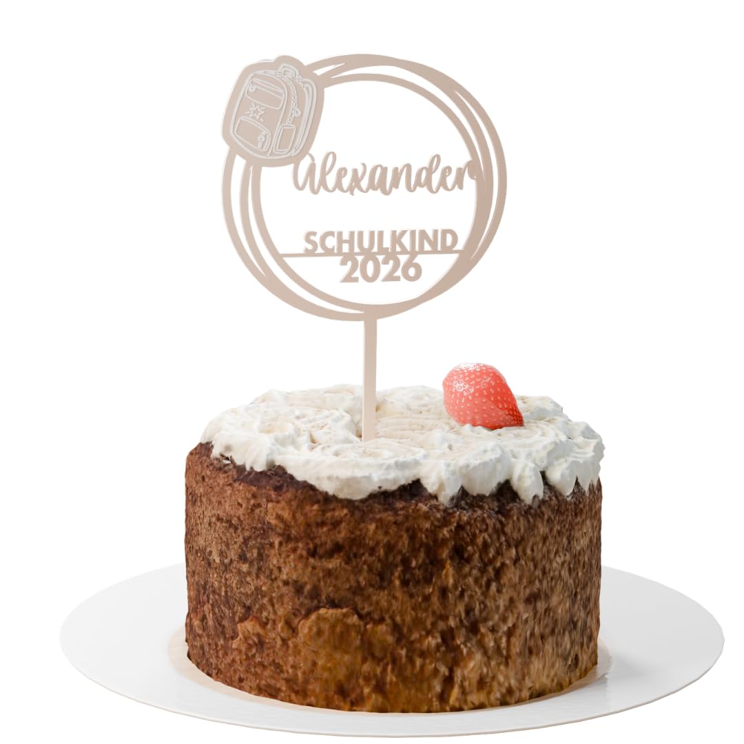 Cake Topper Einschulung Personalisiert – Schulranzen mit Name