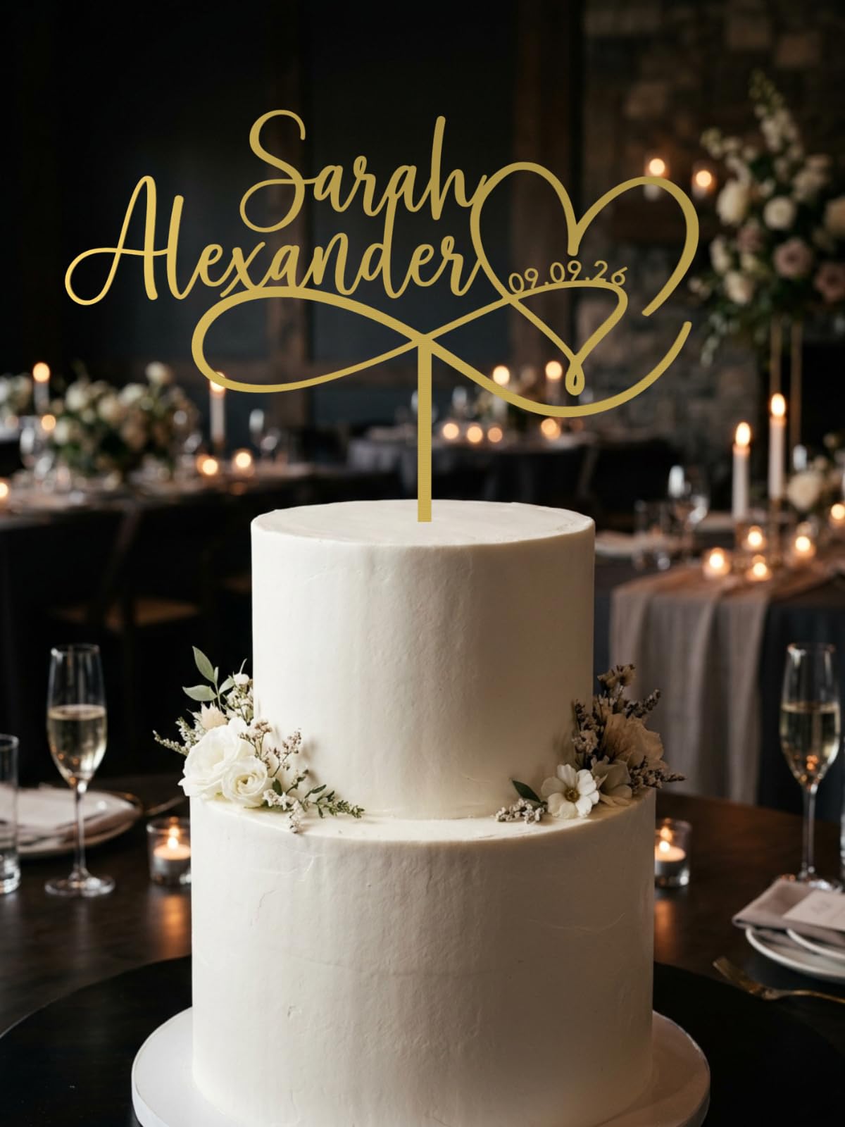 Cake Topper Hochzeit Herz Unendlich - Ansicht 2