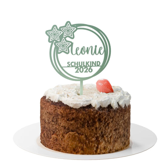 Einschulung Cake Topper "Sterne" Personalisiert - Happy Bumblebee