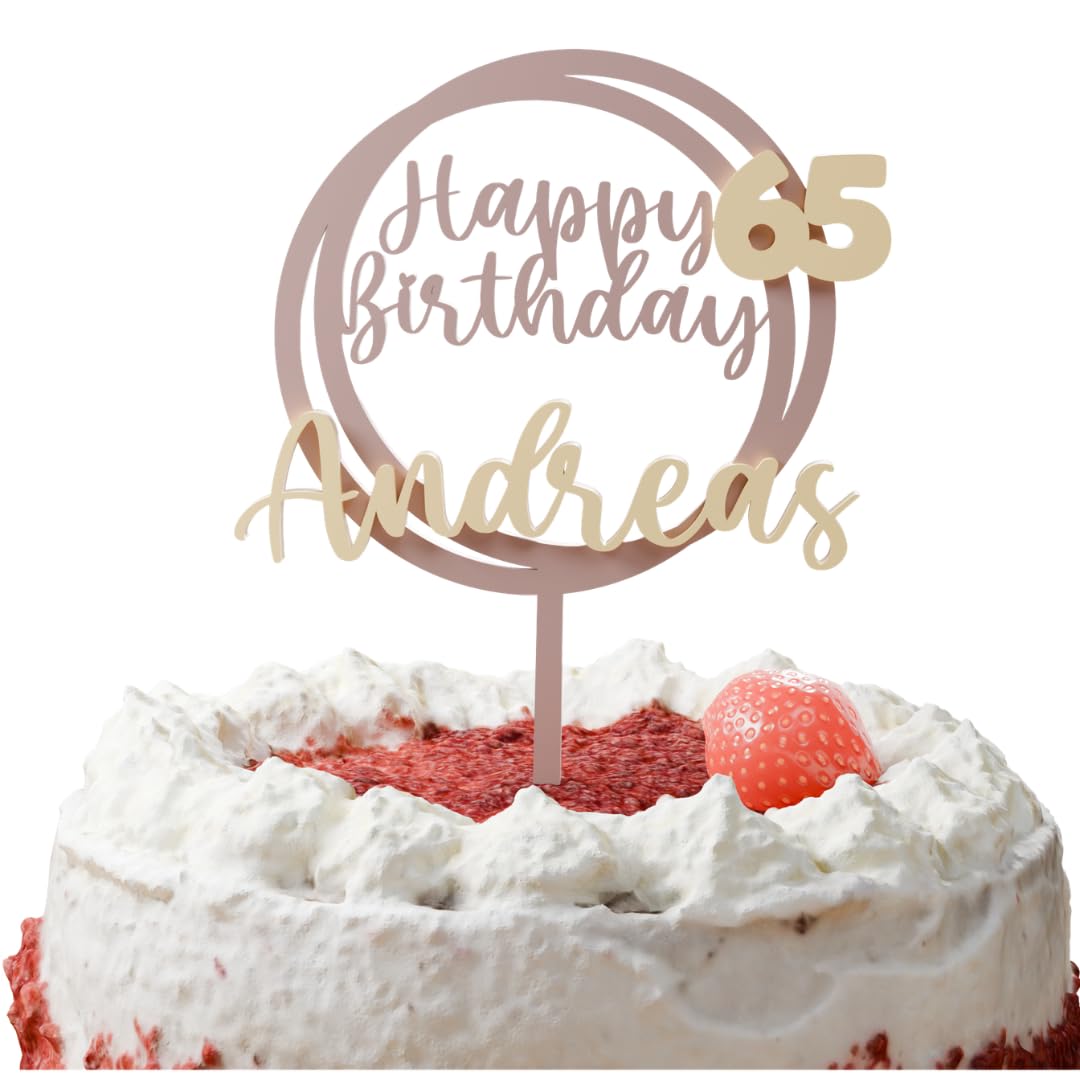 Cake Topper Geburtstag Personalisiert – Happy Birthday Kreis mit Name