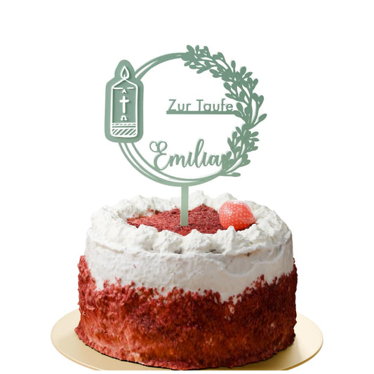 Taufe Cake Topper "Kerze" Personalisiert - Happy Bumblebee