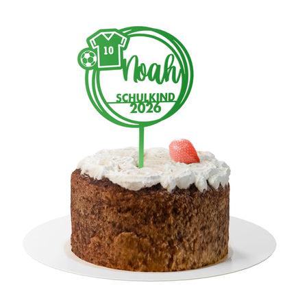Einschulung Cake Topper "Fußball" Personalisiert - Happy Bumblebee