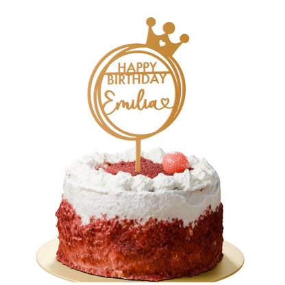 Geburtstag Cake Topper "Name+Herz" Personalisiert - Happy Bumblebee