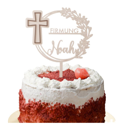 Cake Topper Firmung & Konfirmation Personalisiert – Kreuz mit Name