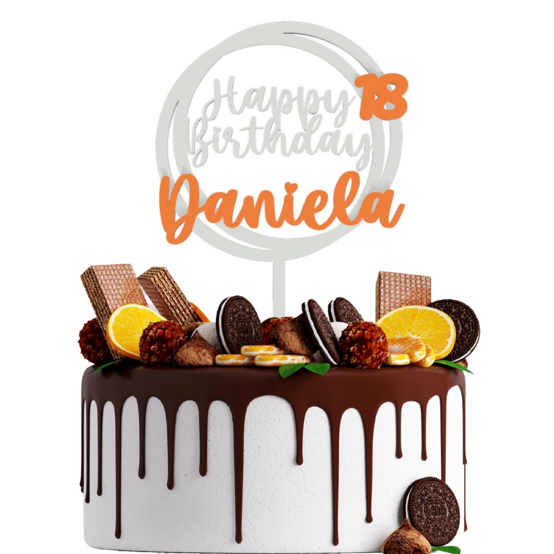 Cake Topper Geburtstag Personalisiert – Happy Birthday Kreis mit Name