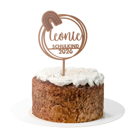 Cake Topper Einschulung Personalisiert – Regenbogen mit Name