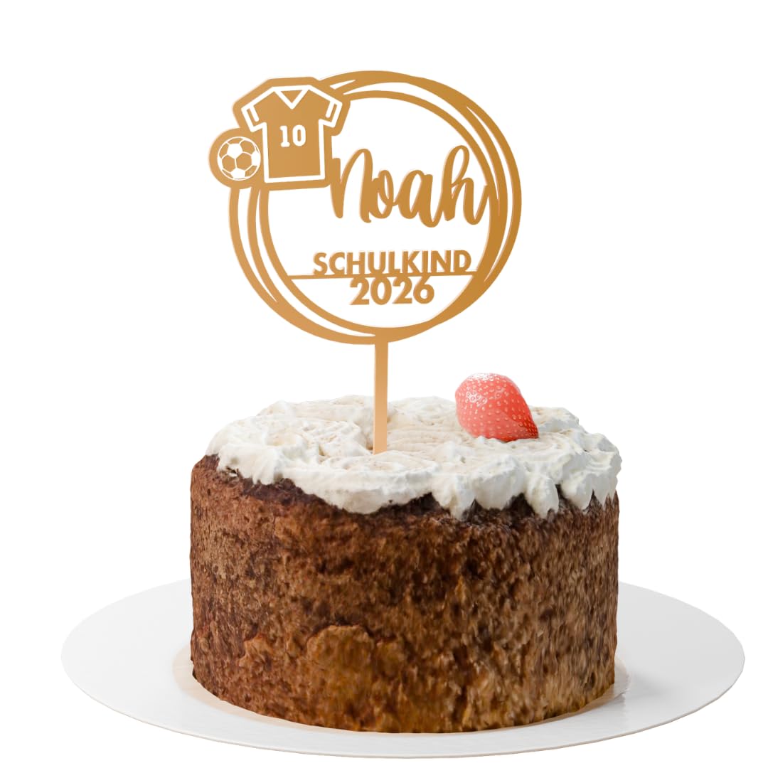 Einschulung Cake Topper "Fußball" Personalisiert - Happy Bumblebee