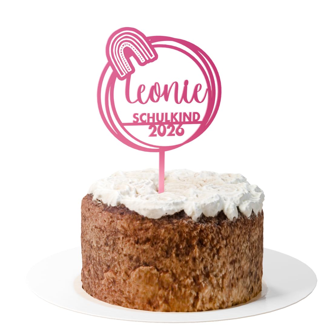 Cake Topper Einschulung Personalisiert – Regenbogen mit Name