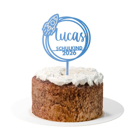 Einschulung Cake Topper "Raketen" Personalisiert - Happy Bumblebee