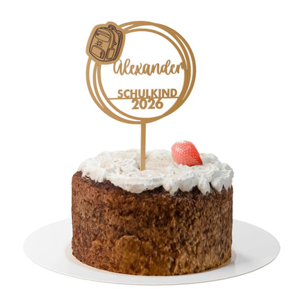 Cake Topper Einschulung Personalisiert – Schulranzen mit Name
