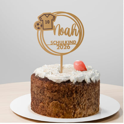 Einschulung Cake Topper "Fußball" Personalisiert - Happy Bumblebee