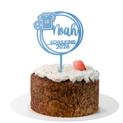 Einschulung Cake Topper "Fußball" Personalisiert - Happy Bumblebee