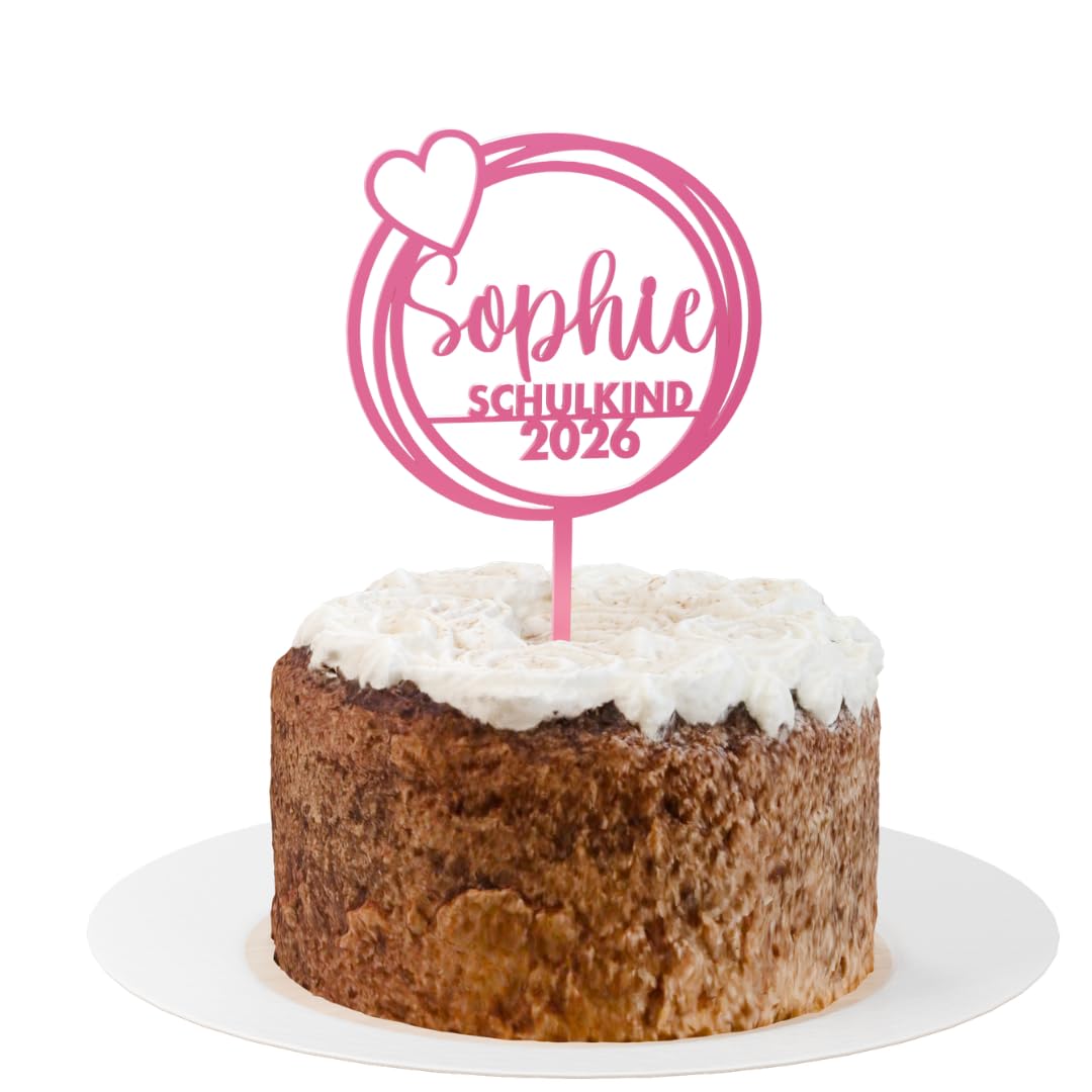 Einschulung Cake Topper "Herz" Personalisiert - Happy Bumblebee