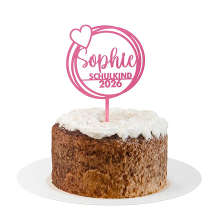 Einschulung Cake Topper "Herz" Personalisiert - Happy Bumblebee