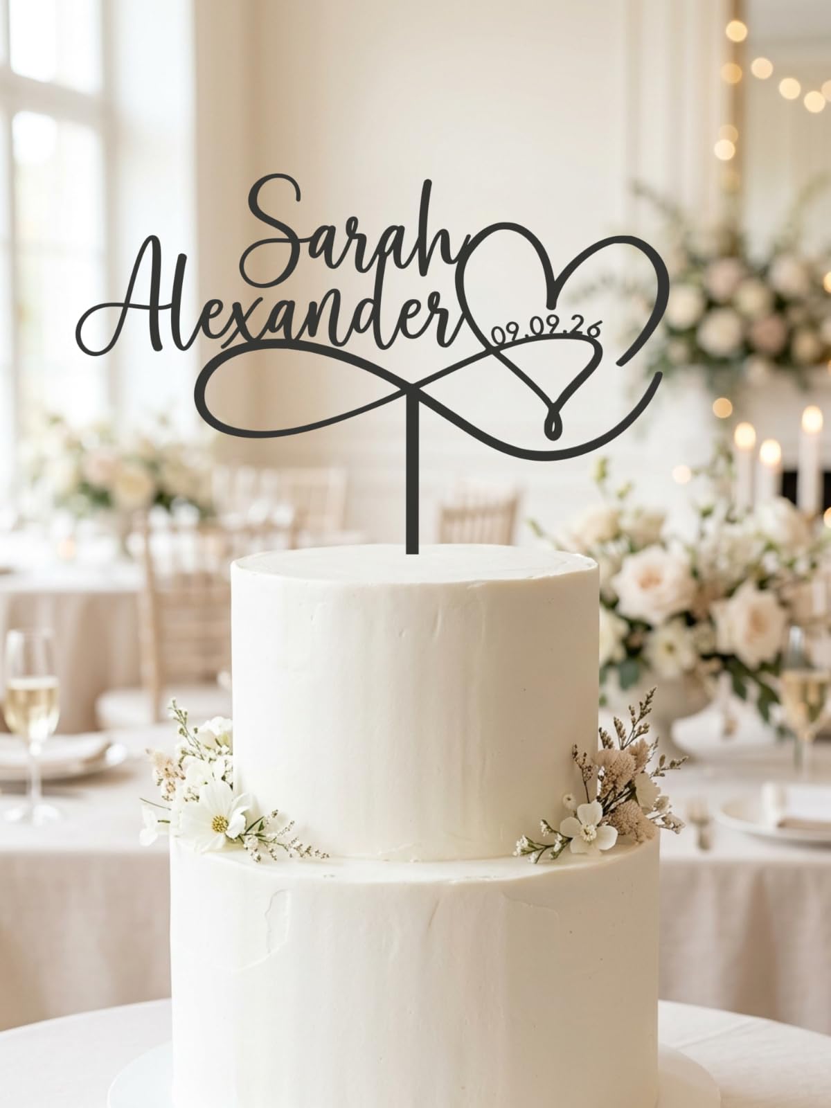 Cake Topper Hochzeit Herz Unendlich - Ansicht 3
