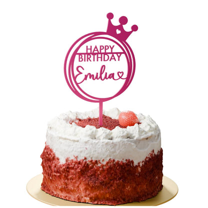 Geburtstag Cake Topper "Name+Herz" Personalisiert - Happy Bumblebee