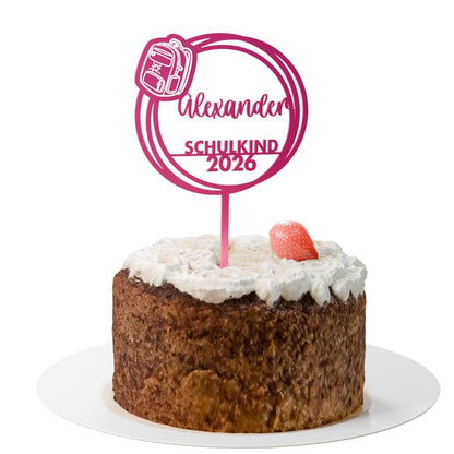 Cake Topper Einschulung Personalisiert – Schulranzen mit Name