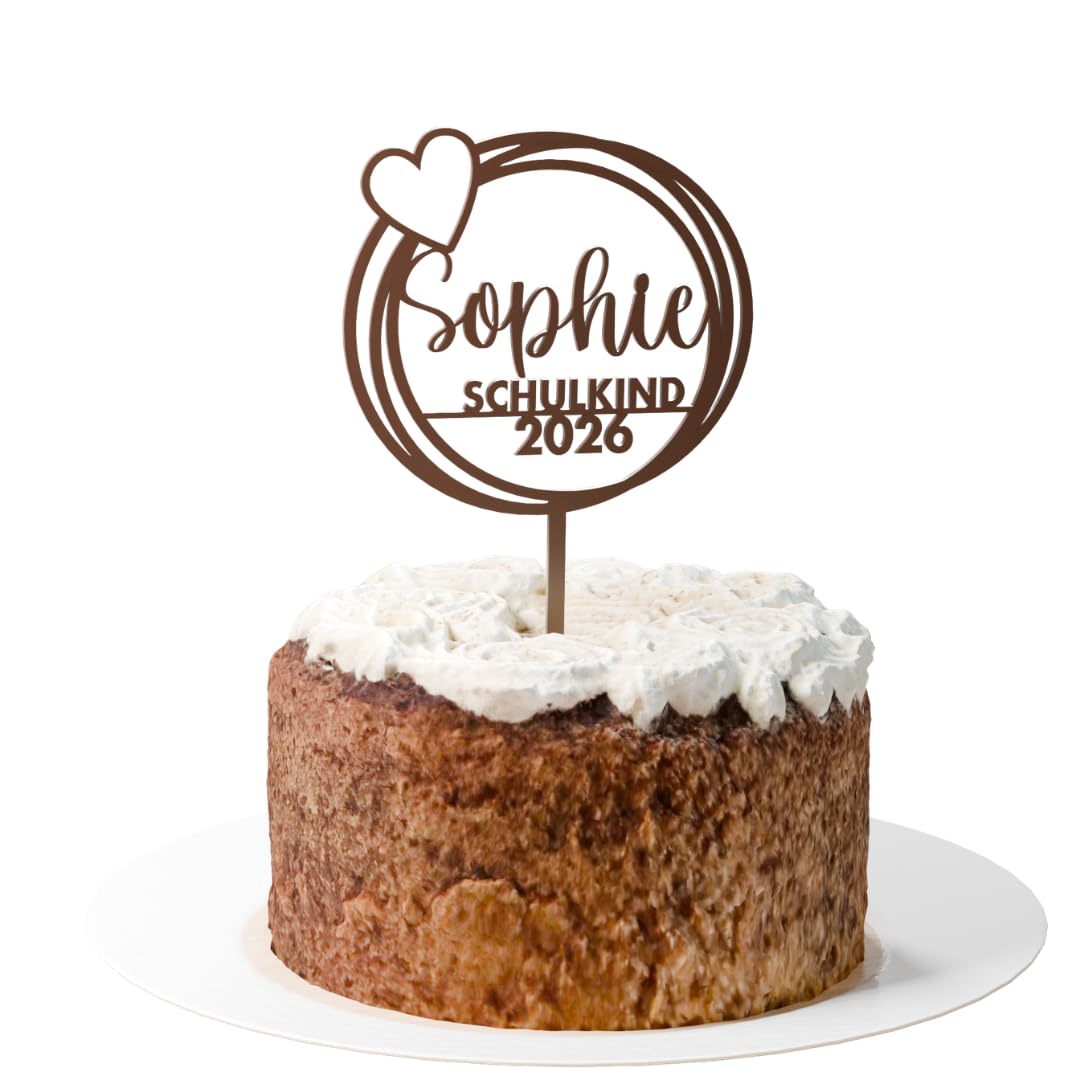 Einschulung Cake Topper "Herz" Personalisiert - Happy Bumblebee
