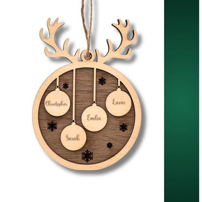 Happy Bumblebee - Personalisierter Weihnachtsbaum Anhänger – Wunschnamen und Motiveauswahl – Nachhaltiger Christbaumschmuck mit Wunschname