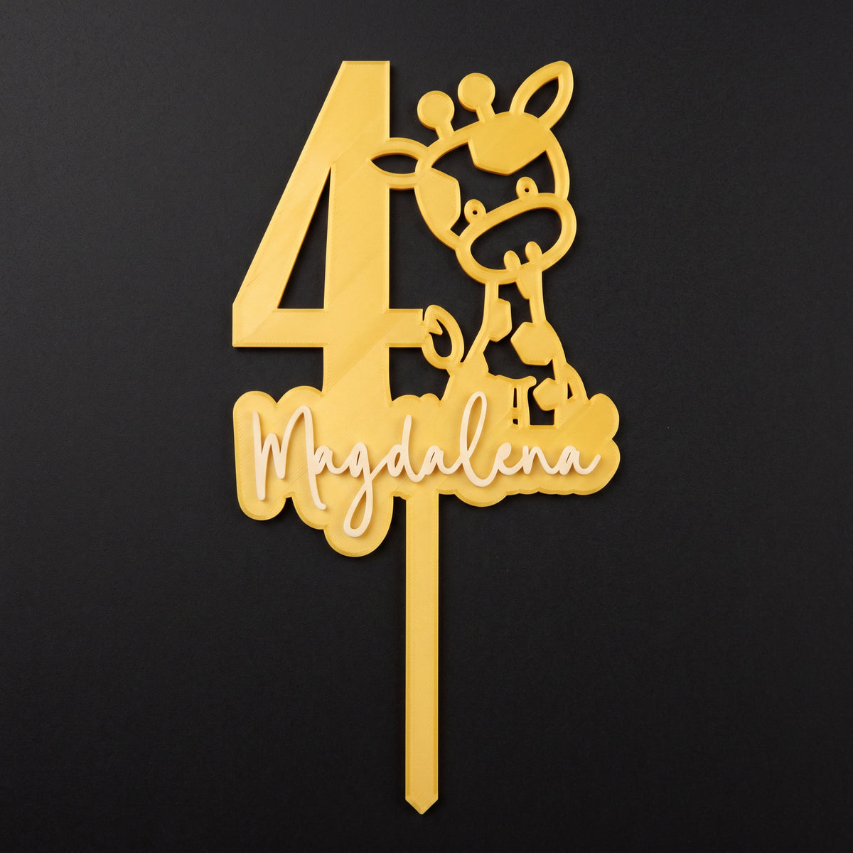 Cake Topper Zahl mit Giraffe, Flatlay-Ansicht