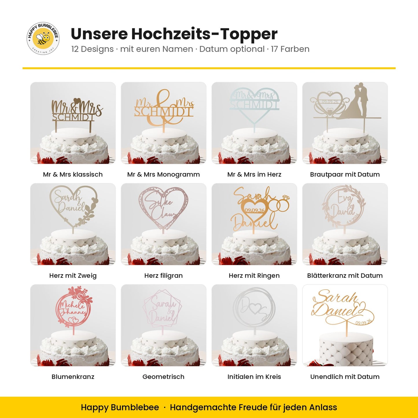 Cake Topper Hochzeit Herz Unendlich - Ansicht 9